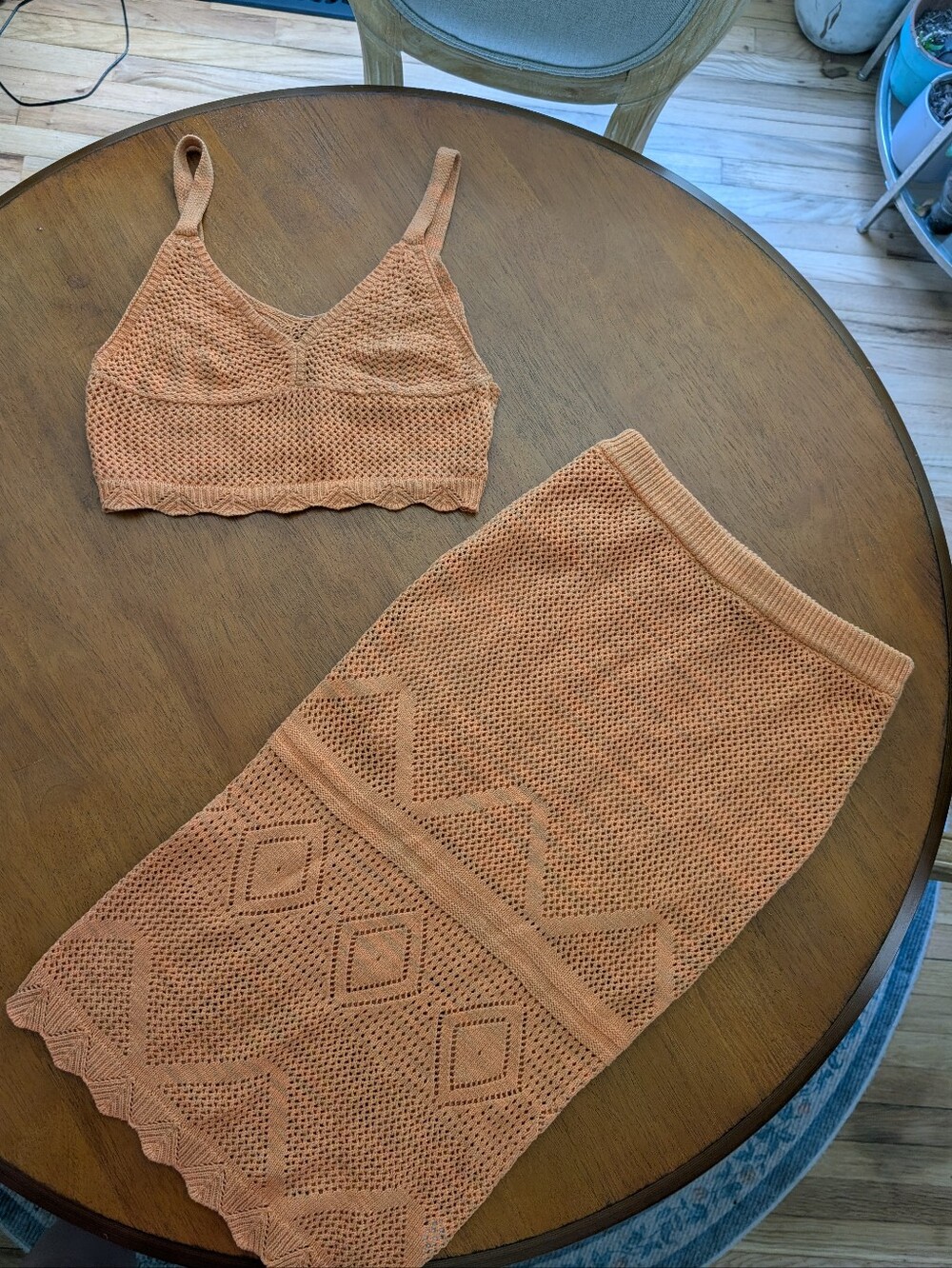 Women's Crocheted Two-Piece Tank & Skirt Set